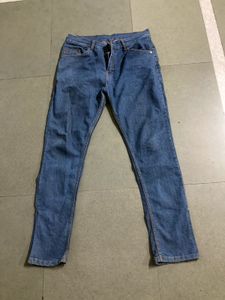 Blue Side Slit Jeans
