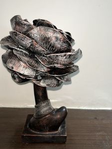 Elegant Lady Head Bust with Rose Accent Showpiece