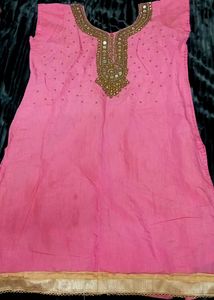 Pink Embellished Kurta