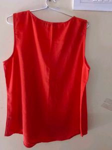 Chic Orange Sleeveless Top
