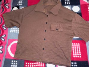Brown Short Sleeve Shirt