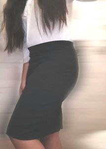 Black Pencil Skirt Knee Length For Girls