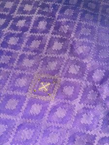 Elegant Purple Saree with Silver Accents