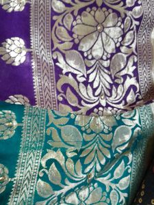 Banarsi silk unique pattern zari multicolour saree