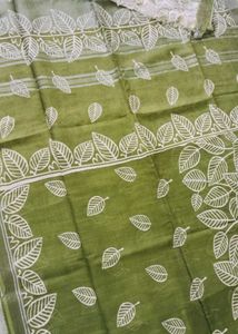 New Green Linen Saree