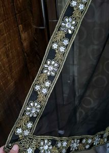 black heavy work dupatta