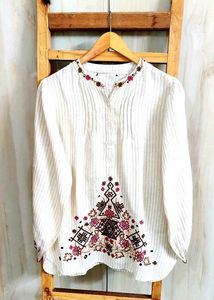 Embroidered Striped Women's Top size-38-40
