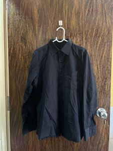 42/L Men Cotton Black Shirt