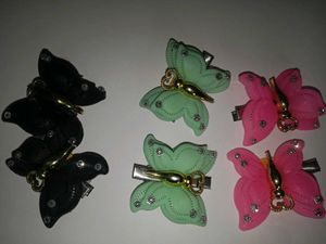 3 Pair Of Butterfly Hair Clips