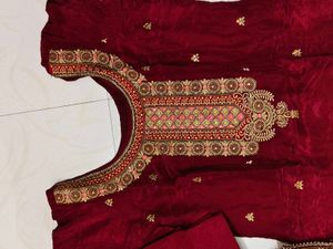 Elegant Maroon Salwar Kameez (No Coins Only Cash)