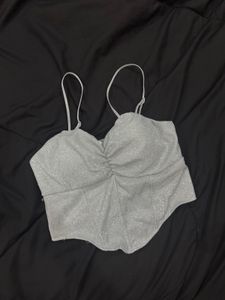 Silver corset top