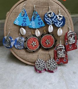 Fabric Earrings 10 Pairs