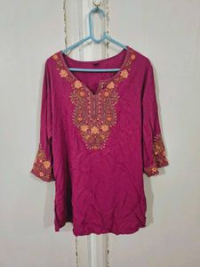 Embroidered Pink Tunic