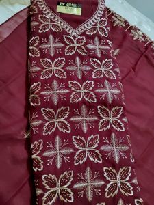 Embroidered Stones Work Semi Stitched Suit