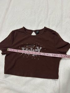 Brown Cropped Tee