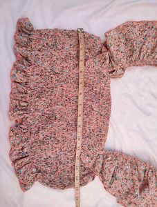 Pink Floral Cute Top🩷