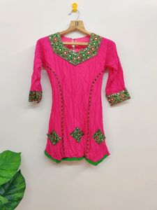 Pink & Green Kurta Set