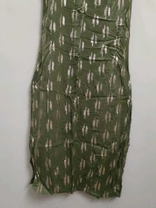 Green Golden Print Kurta