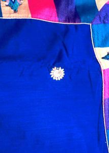 Blue Embroidered Saree