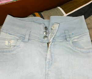 Light Blue Skinny Embellished Jeans