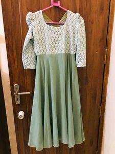 Green Lace Midi Dress