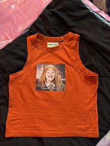 Orange Graphic Tank Top