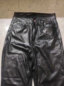 Black Faux Leather Pants