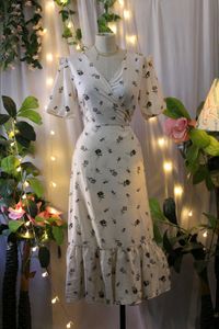 Floral Wrap Midi Dress