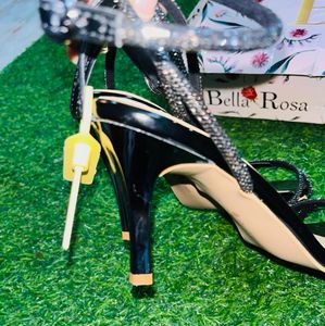 Black Rhinestone Heels
