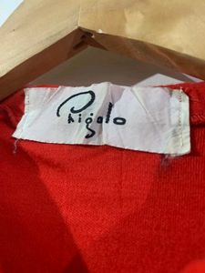 Red Oversized Sweater With Pockets And Cap