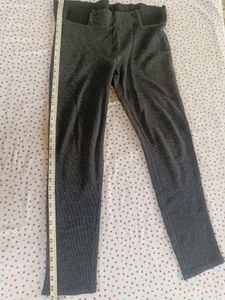 Gray Textured Leggings For Gym