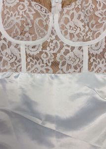 Elegant White Lace Bodysuit Dress