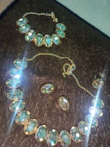 Necklace With Bracelet, Ring And Earrings