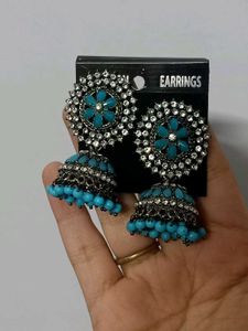 Turquoise Jhumka Earrings