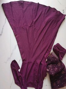 Plum Rayon Kurta with Dupatta &amp; Pants