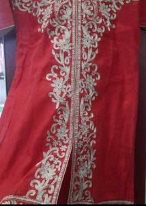 Elegant Two Embroidered Red Kurti