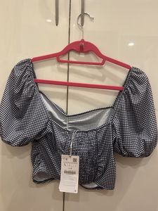 Zara Checks Crop Top