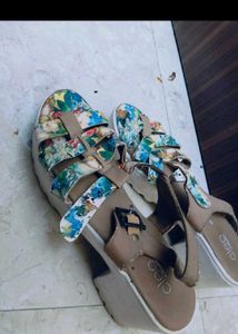Floral Print Wedges Heel