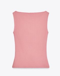 Pink Ribbed Tank Top