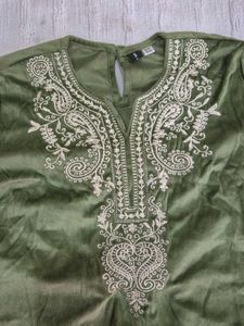 Green Embroidered Dress