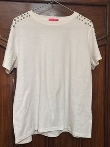 Studded Shoulder Tee