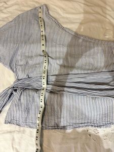 Striped One-Shoulder Tie Top