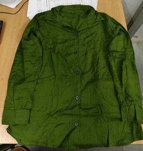 Olive Green Button-Down Shirt