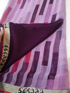 79)new Violet Lace Saree