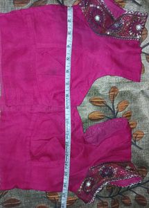 Pink Embellished Saree Blouse