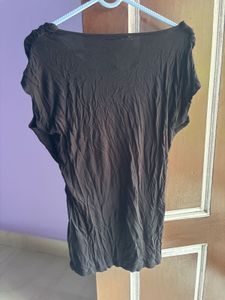 Draped Neck Mega Sleeve Top