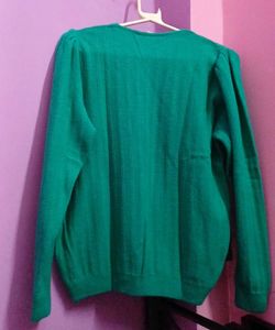 Green Button-Down Cardigan