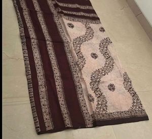 Coffee Brown  &amp; Cream  silk Saree