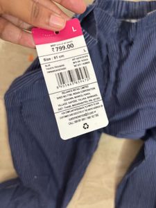 Navy Striped Trousers