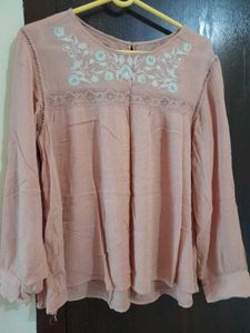 Blush Embroidered Peasant Top